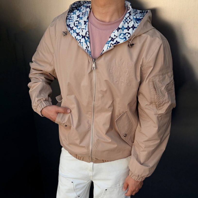 louis vuitton reversible monogram hooded jacket